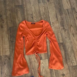 Orange cute crop top